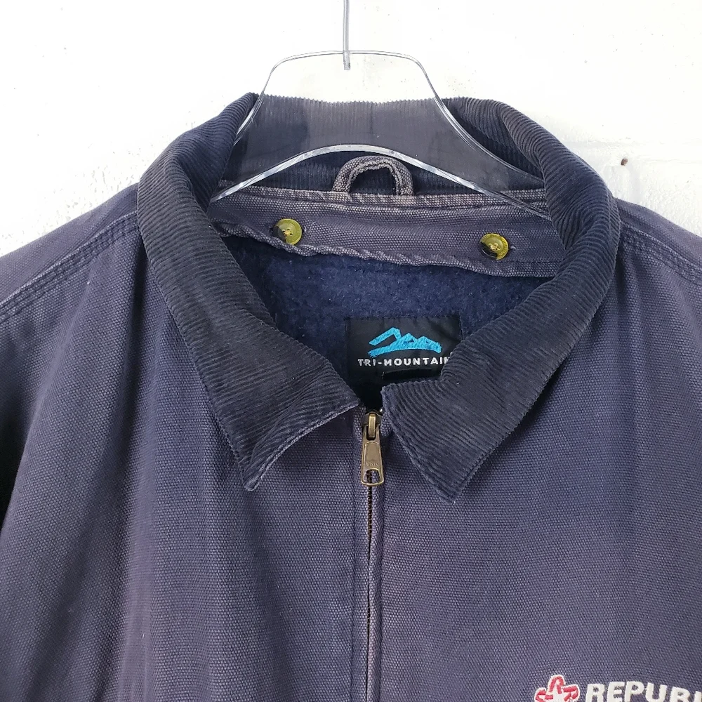 Tri-Mountain 4700 Sequoia Blue Canvas Flannel Lined Work Chore‎ Coat Size 3XLT